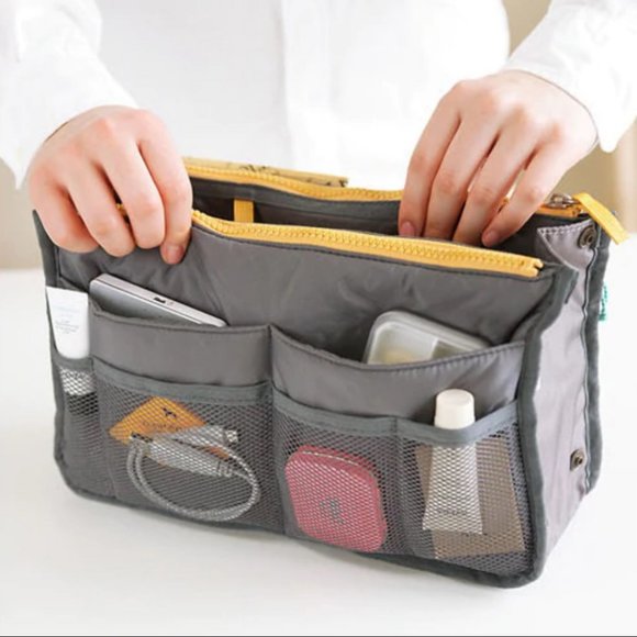 Gray & Yellow Purse Liner Organizer Protector - Picture 1 of 6